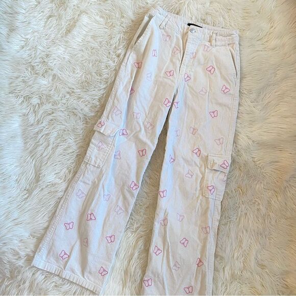 White Corduroy Butterfly Pants 🦋 💖 - Picture 2 of 7